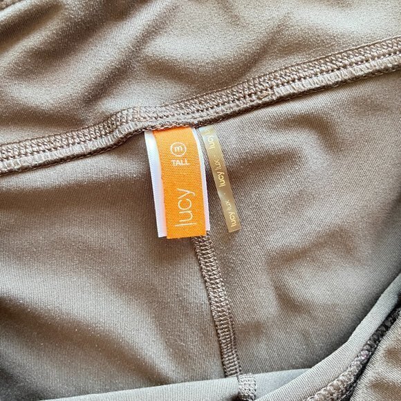 Lucy Brown Legging Bootcut Mid Rise Athletic Womens Size M Tall Pants - Picture 6 of 8